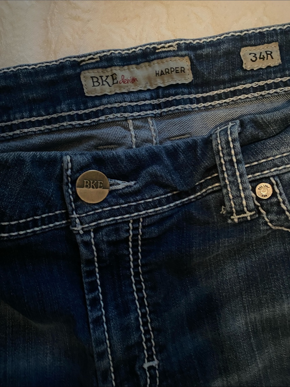 BKE Harper Dark Blue Flare Jeans - Picture 2 of 4